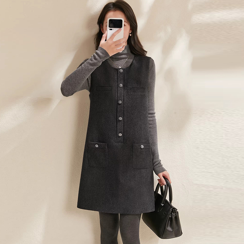 12.31早预告款冬季新款小个子毛呢背心裙打底衫两件套装NTS683480