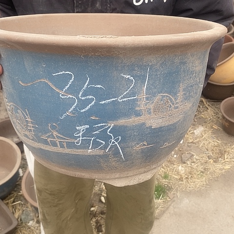 紫砂中国离心紫砂花盆，