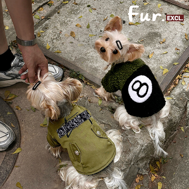 FurFur周末小狗狗双面摇粒绒衣服宠物黑8两穿外套秋冬季中小型犬
