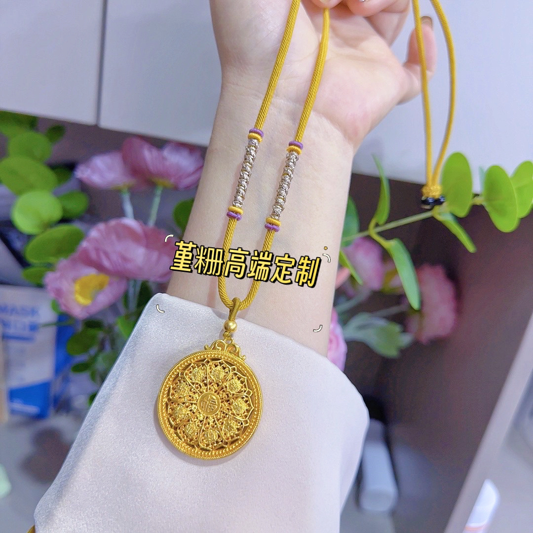 合金布艺项链 九九如意八宝罗盘配精编织紫气东来绳子