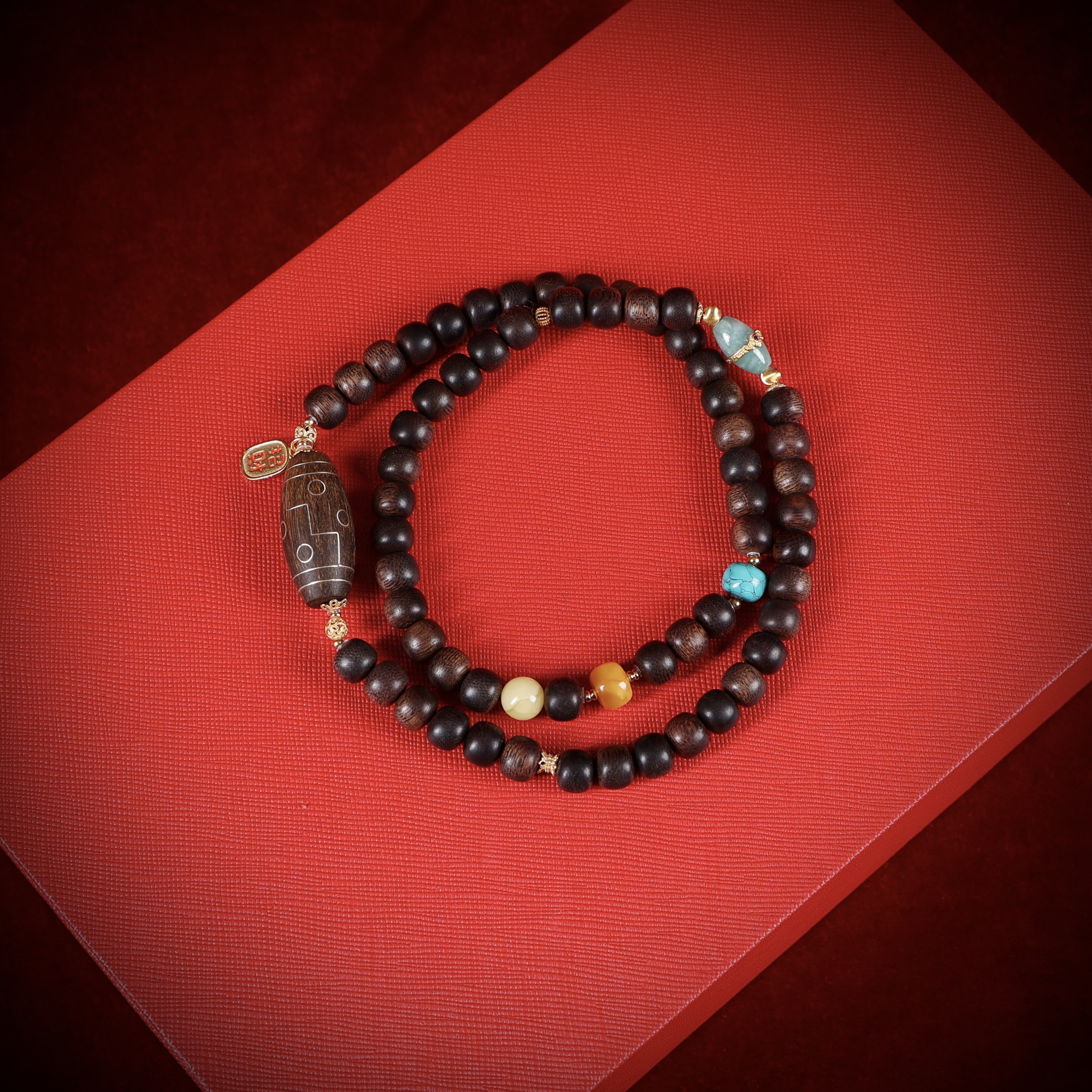 正宗沉香手串天然顺ᅟᅠ化0.8双圈『紫ᅟᅠ琪ᅟᅠ沉ᅟᅠ香』天 珠