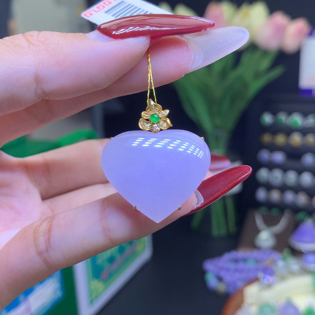 翡翠颈饰18K金镶嵌天然