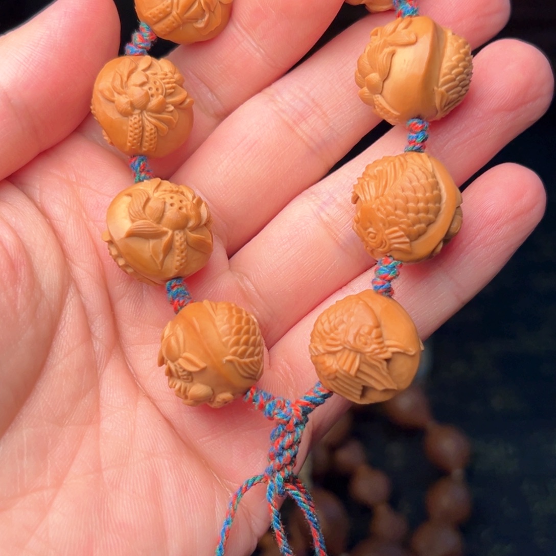 橄榄核手串/手链橄榄核荷叶鱼