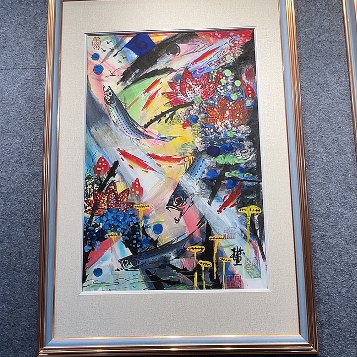 国画知鱼之乐纯手绘