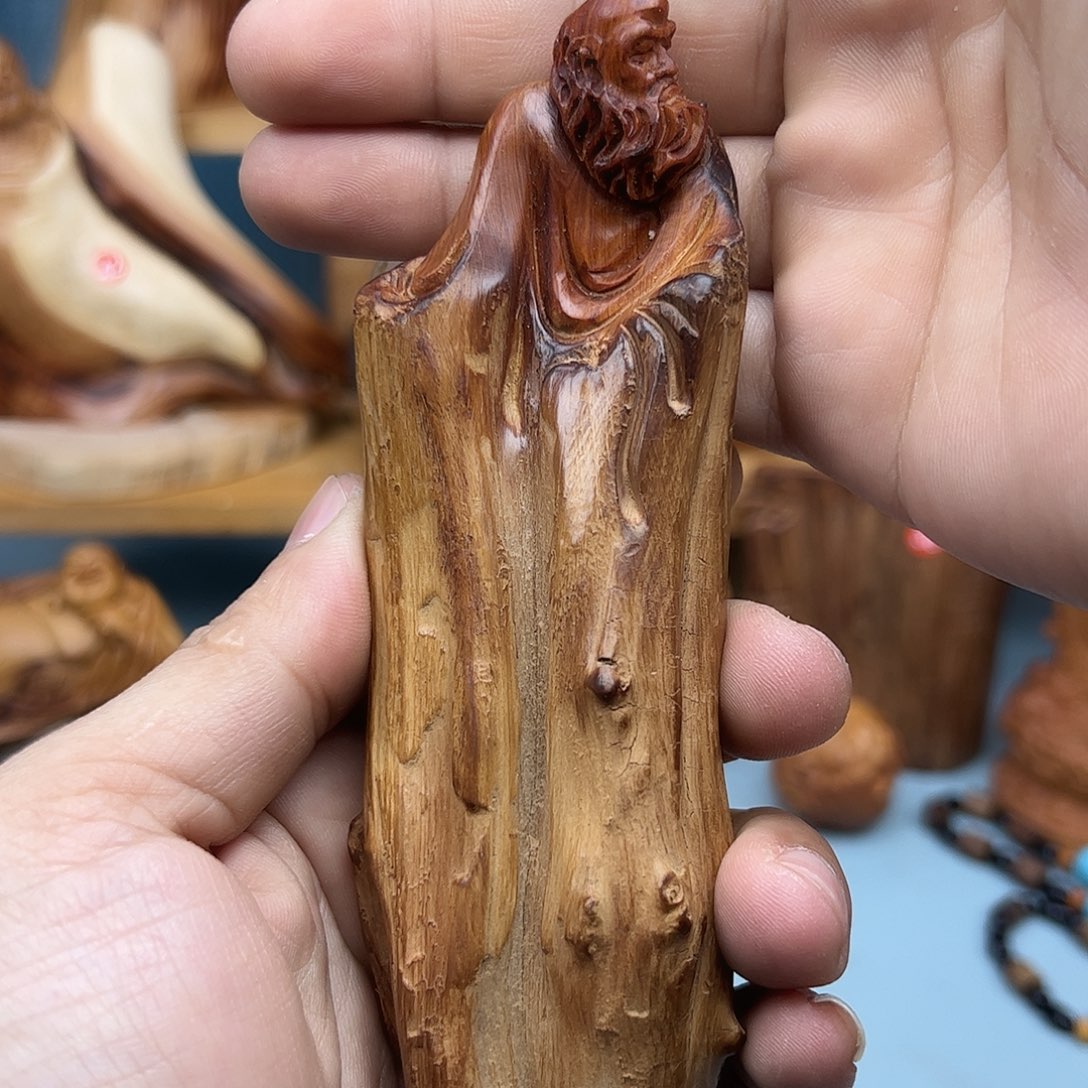 木五*柏木摆件手把件