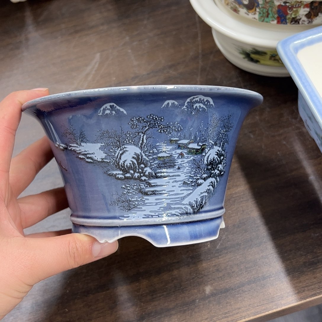 紫砂花盆813号瑕疵15/8cm