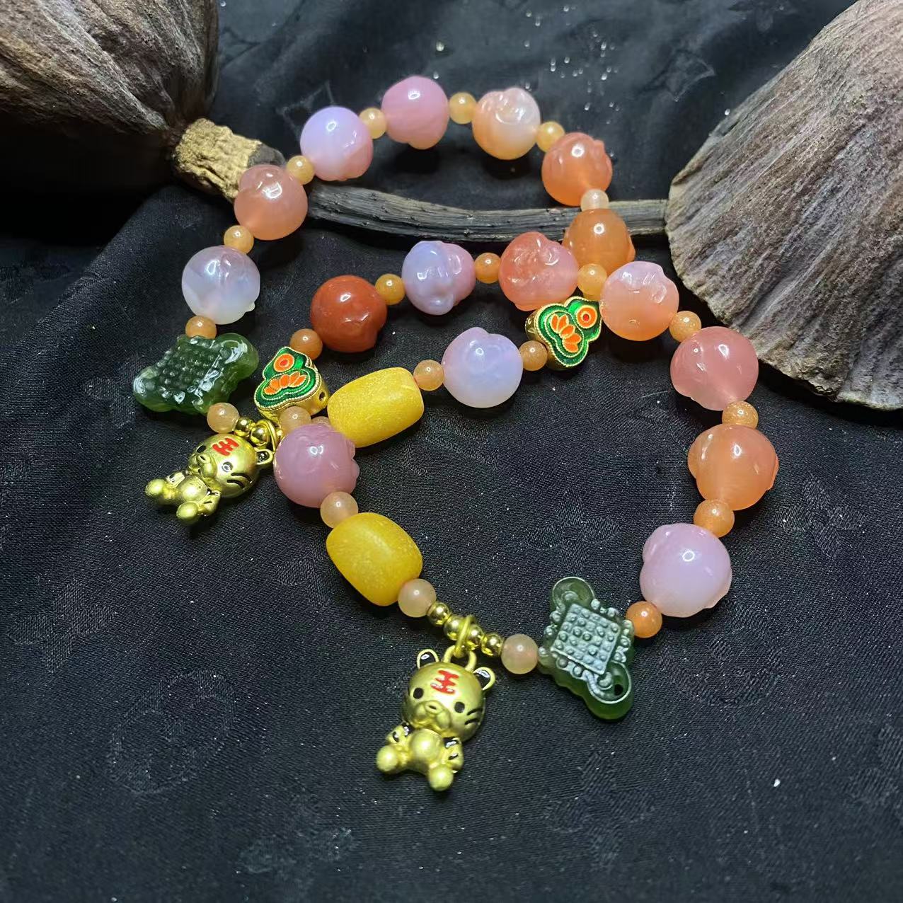 【玉合缘】天然盐源玛瑙佛头手串-（多样性发，一单发货）5646