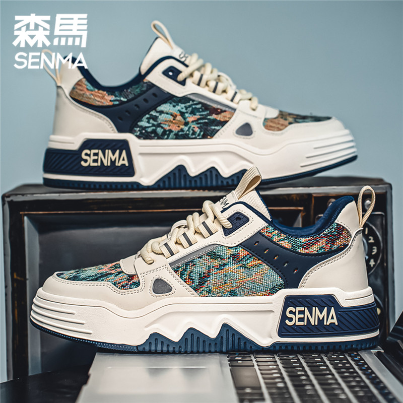 SENMA/森马秋季潮流百搭时尚休闲板鞋厚底增高男士低帮软底潮鞋