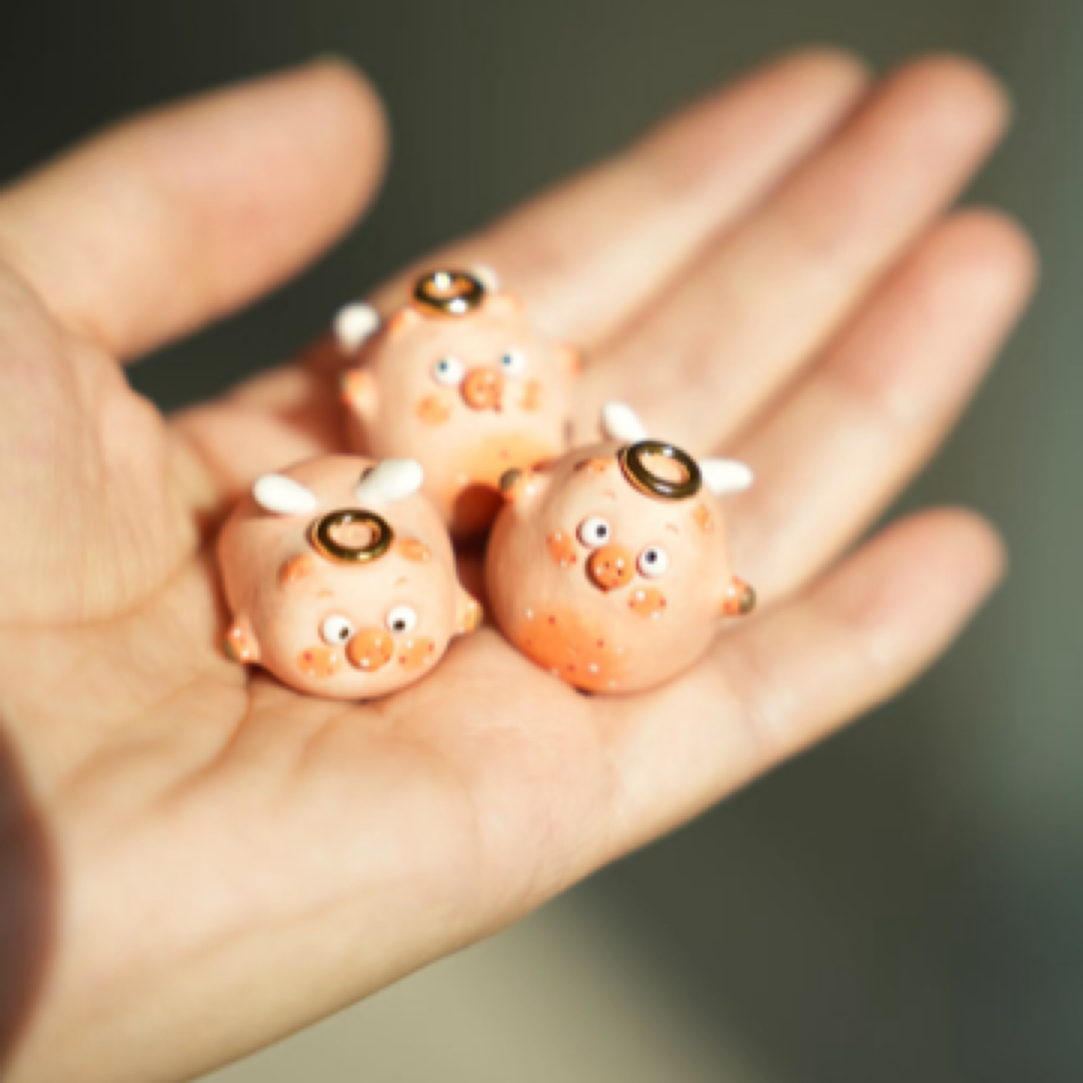 【沁沁拆盒】九花肉mini天使肉肉陶瓷盲盒摆件可爱