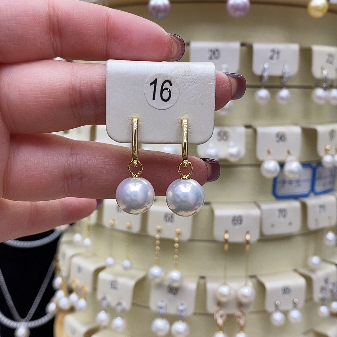 淡水珍珠耳饰银S925镶嵌