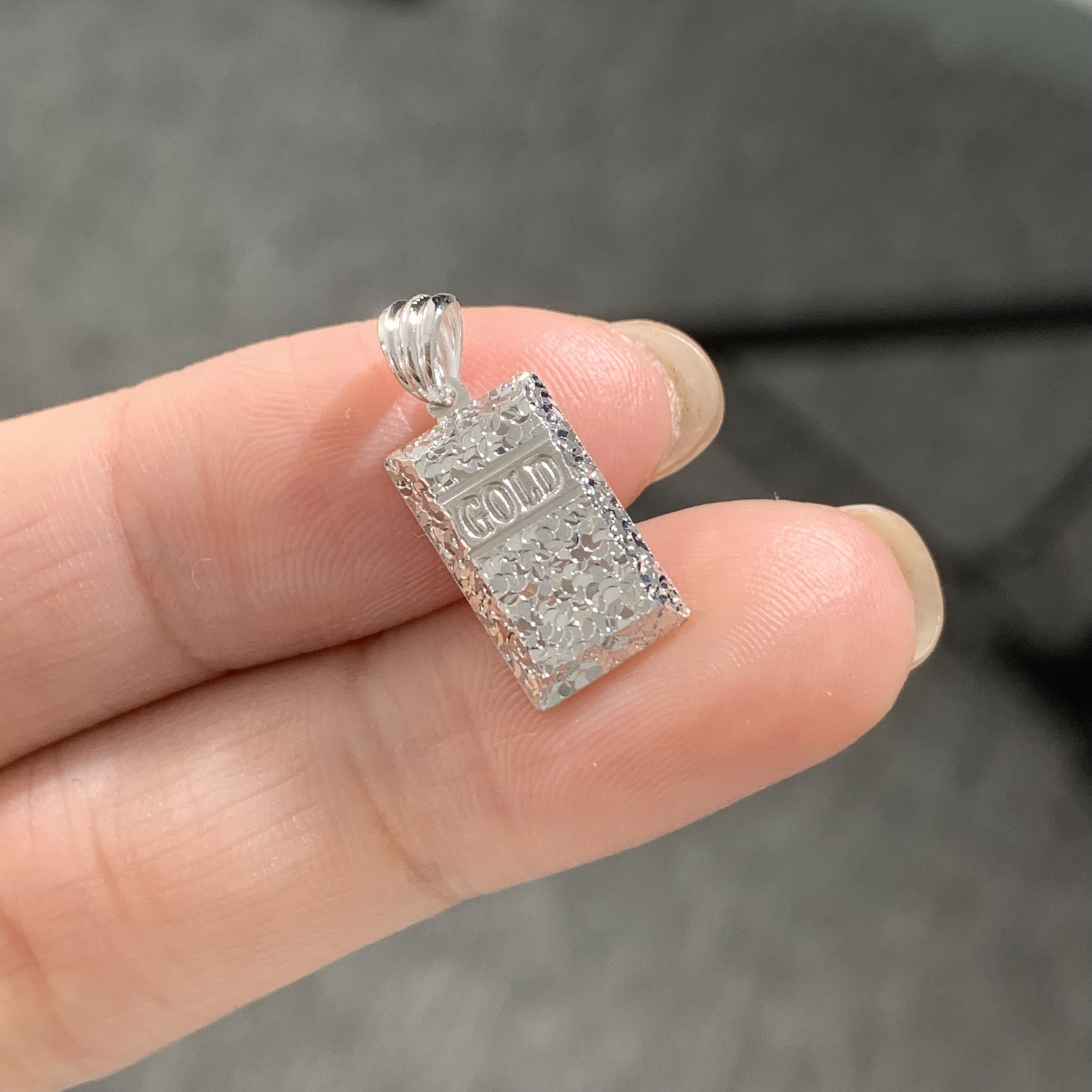 铂金950碎碎冰金砖吊坠