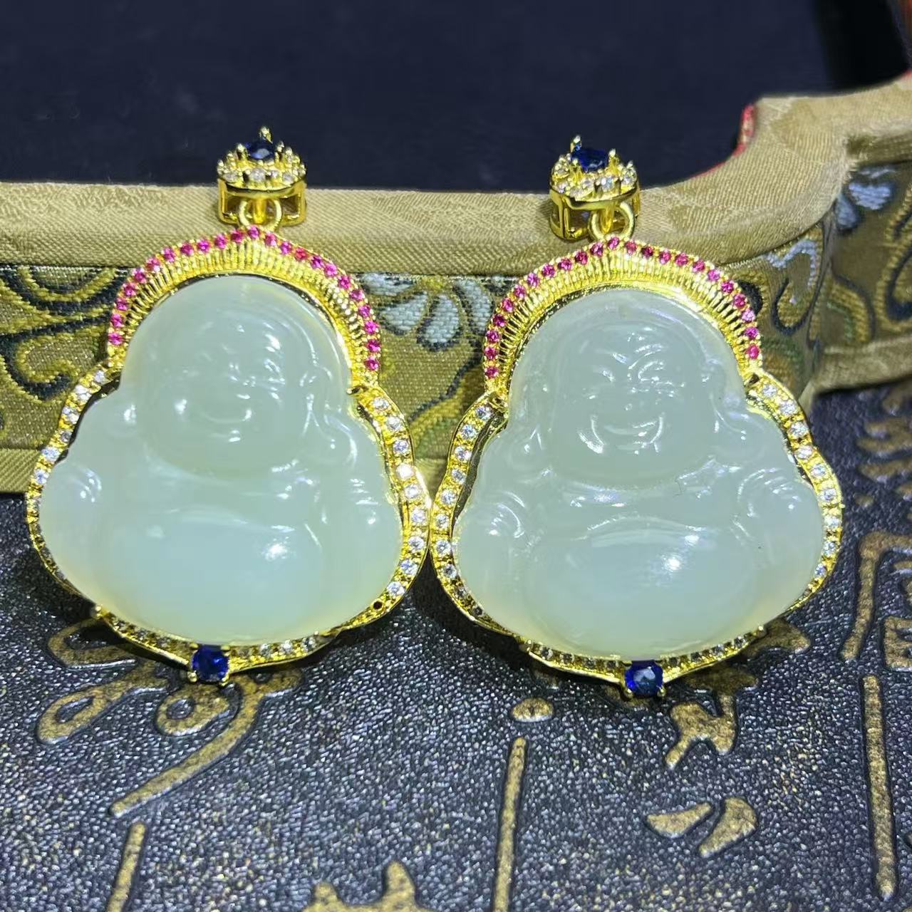 HT4659【任会长珠宝】和田玉佛公吊坠-配麻花链/绳-多样性只发一件