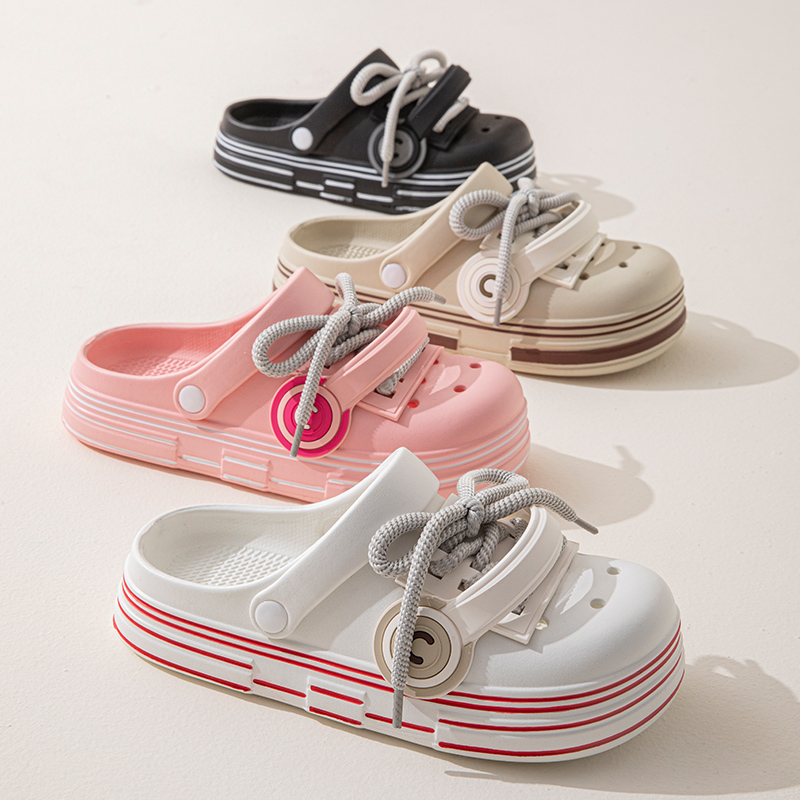 【福利】休闲情侣款洞洞鞋女夏季外穿防滑防臭软底包头凉拖鞋男527