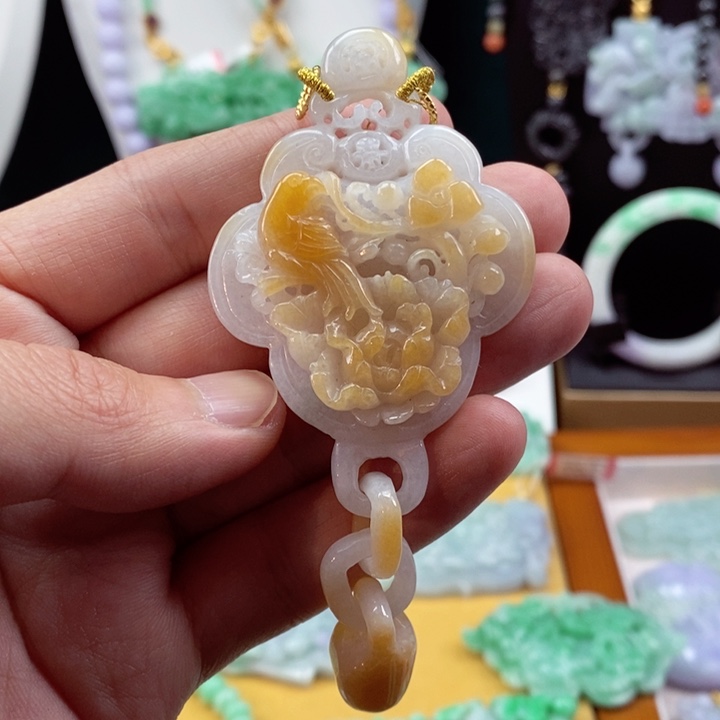 翡翠颈饰未镶嵌翡翠吊坠挂件