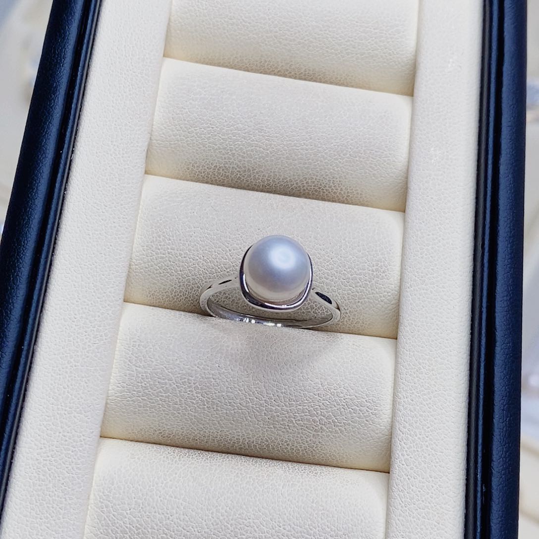 淡水珍珠戒指银S925镶嵌