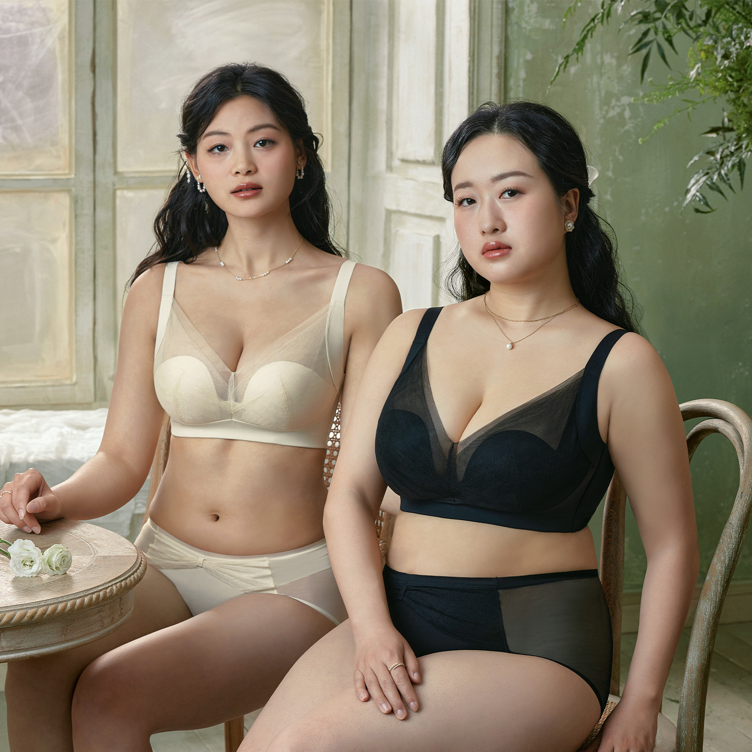 EMMAROSE薄款大码内衣女大胸显小网纱聚拢收副乳胖mm文胸罩E3W055