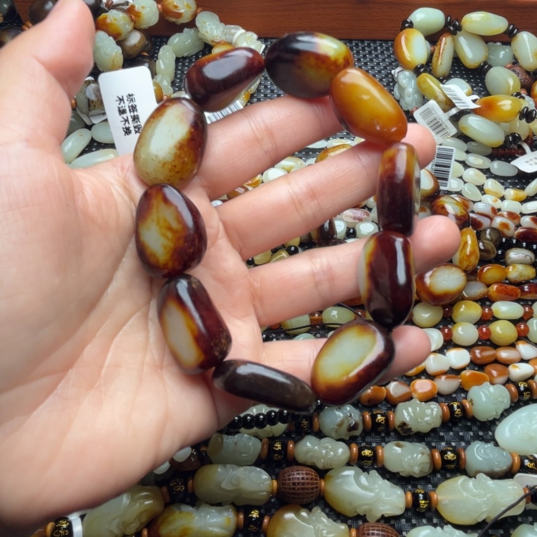 和田玉手链未镶嵌海*