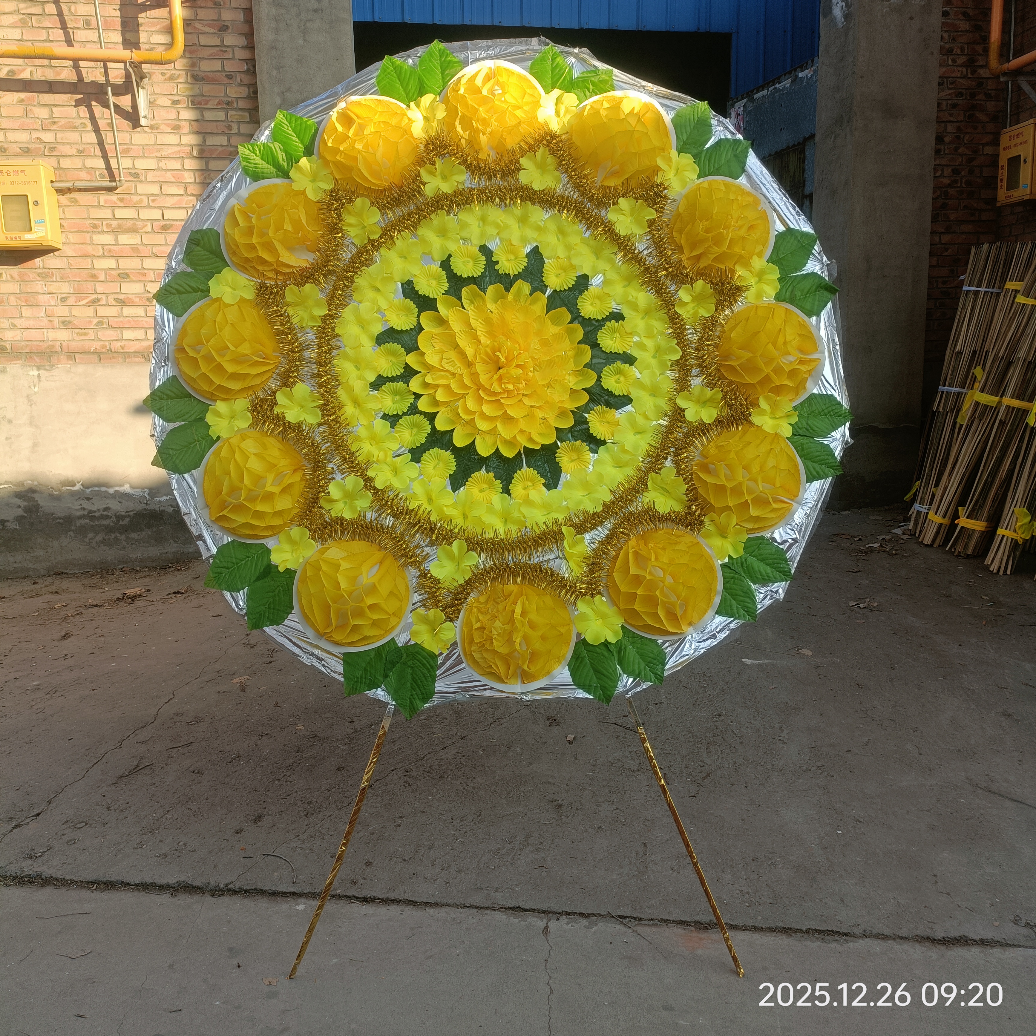 1.8米伞式折叠仿真绢花布花圈美观实用装饰佳品