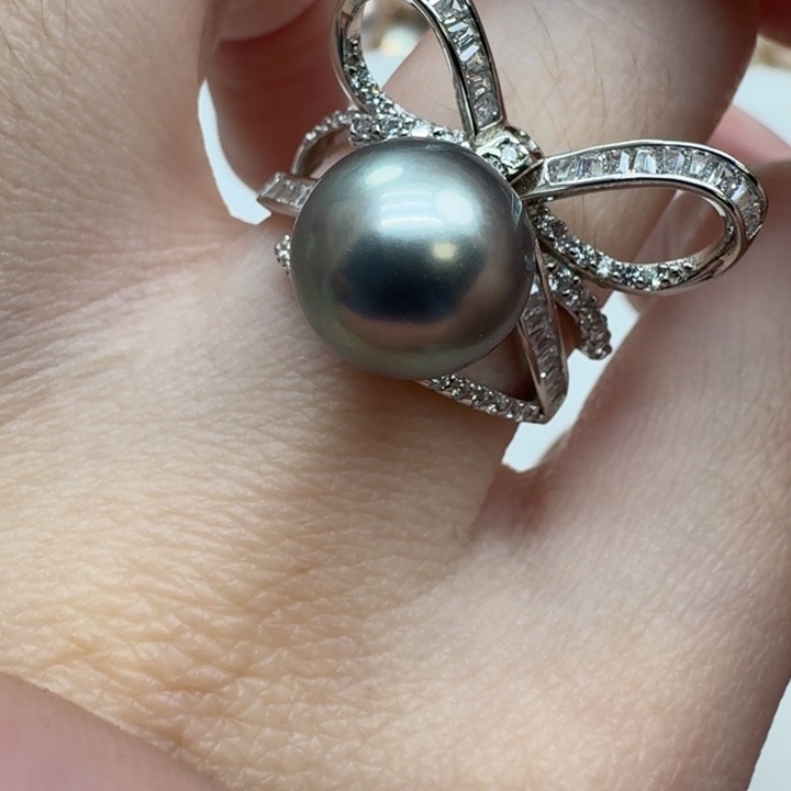 银S925镶嵌海水珍珠戒指