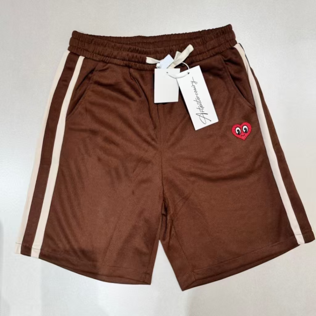 【OY】ART桃心新款休闲刺绣五分短裤（9123）