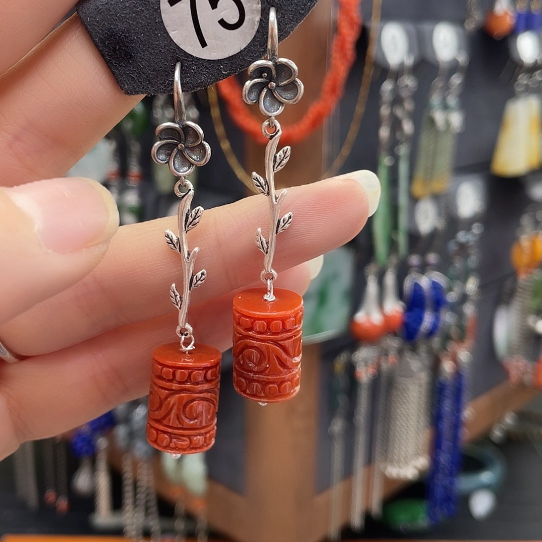 翡翠耳饰银S925镶嵌M118yhjjjh