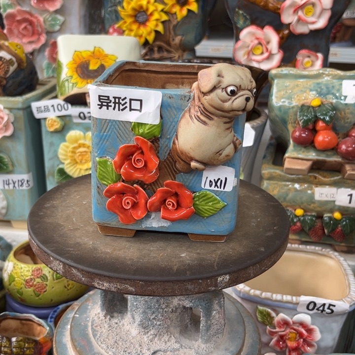 紫砂花盆粗陶材质多肉花盆