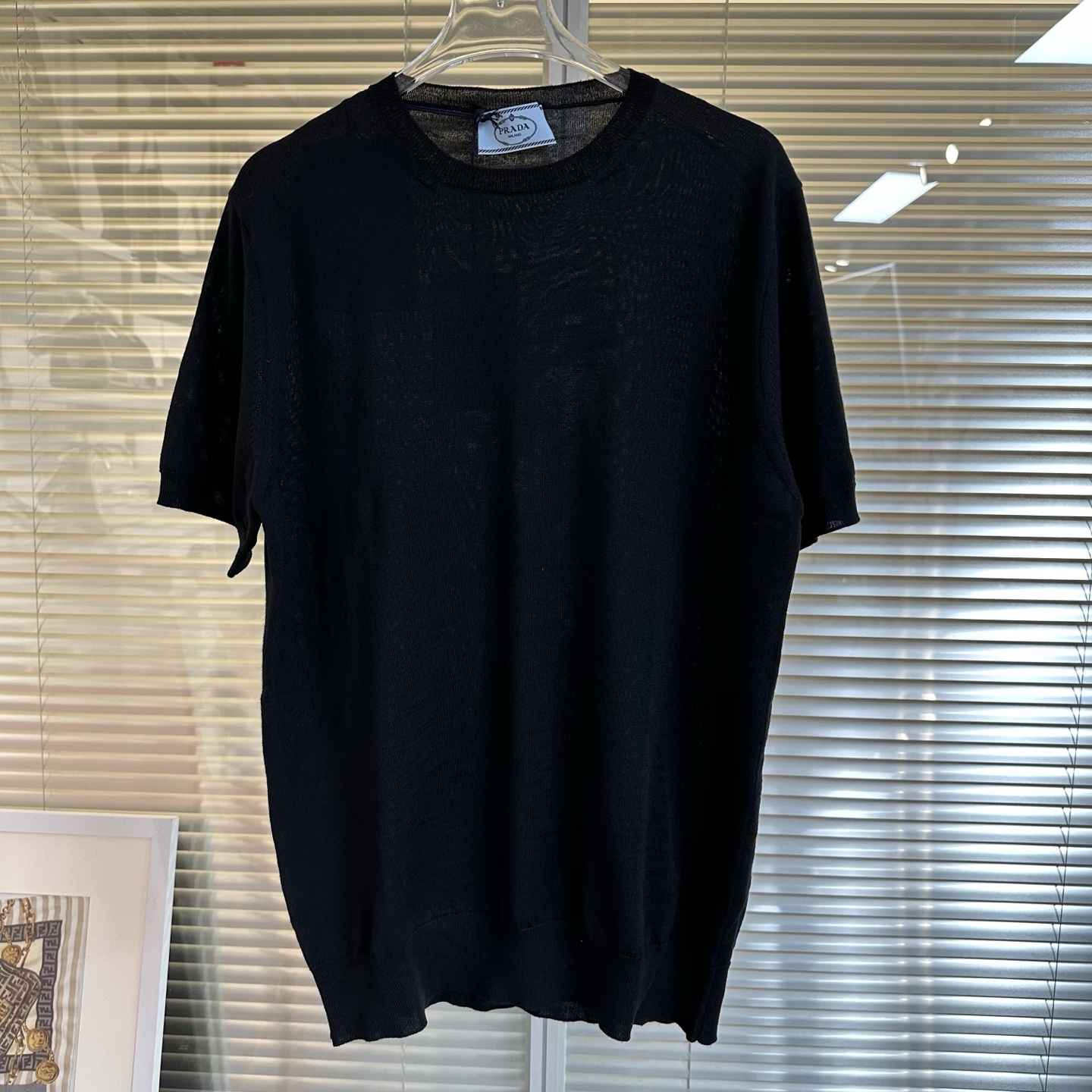 未使用 Prada/普拉达 经典圆领针织衫165657时尚休闲百搭打底男装