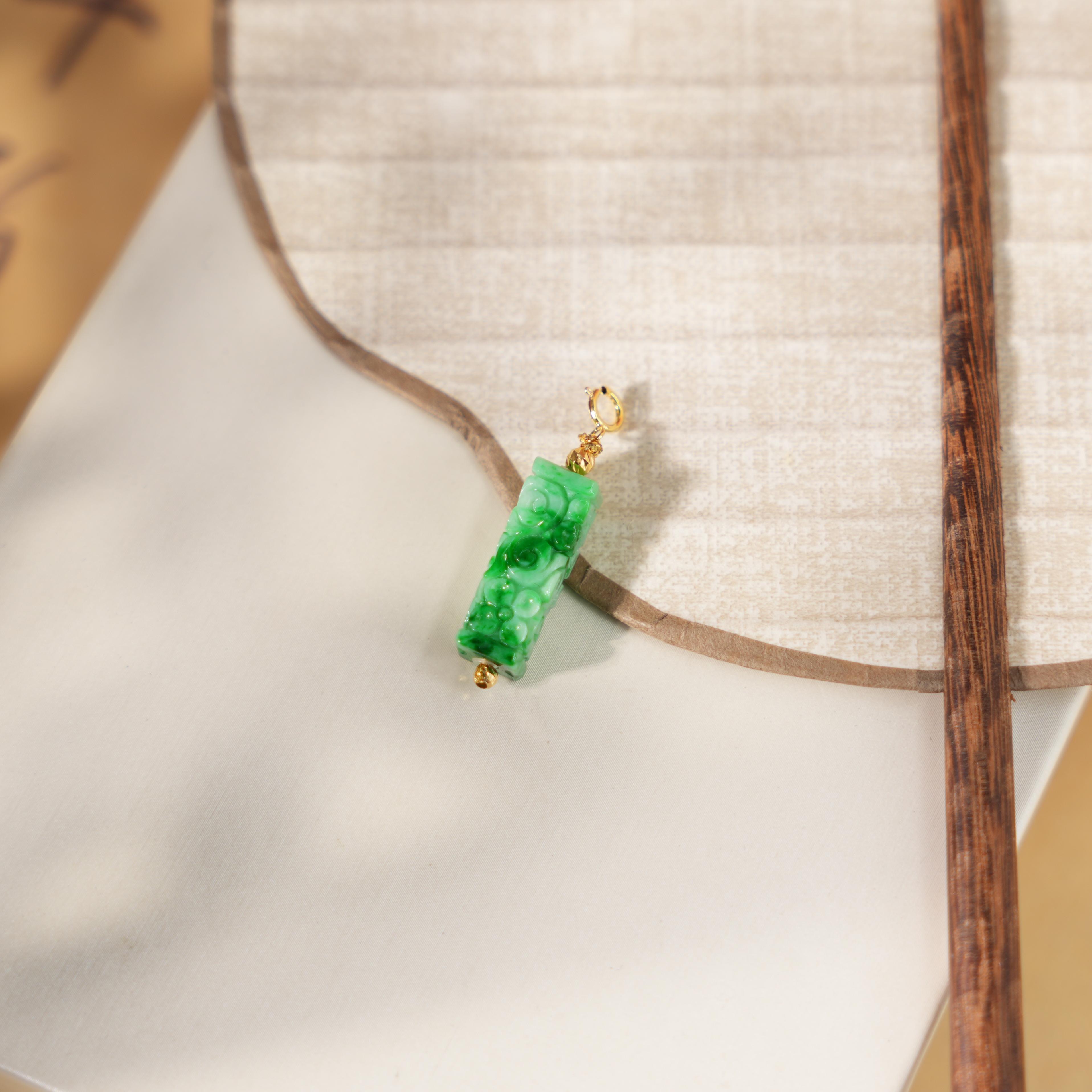 清以-天然A货翡翠18K金吊坠（多样性发其一）