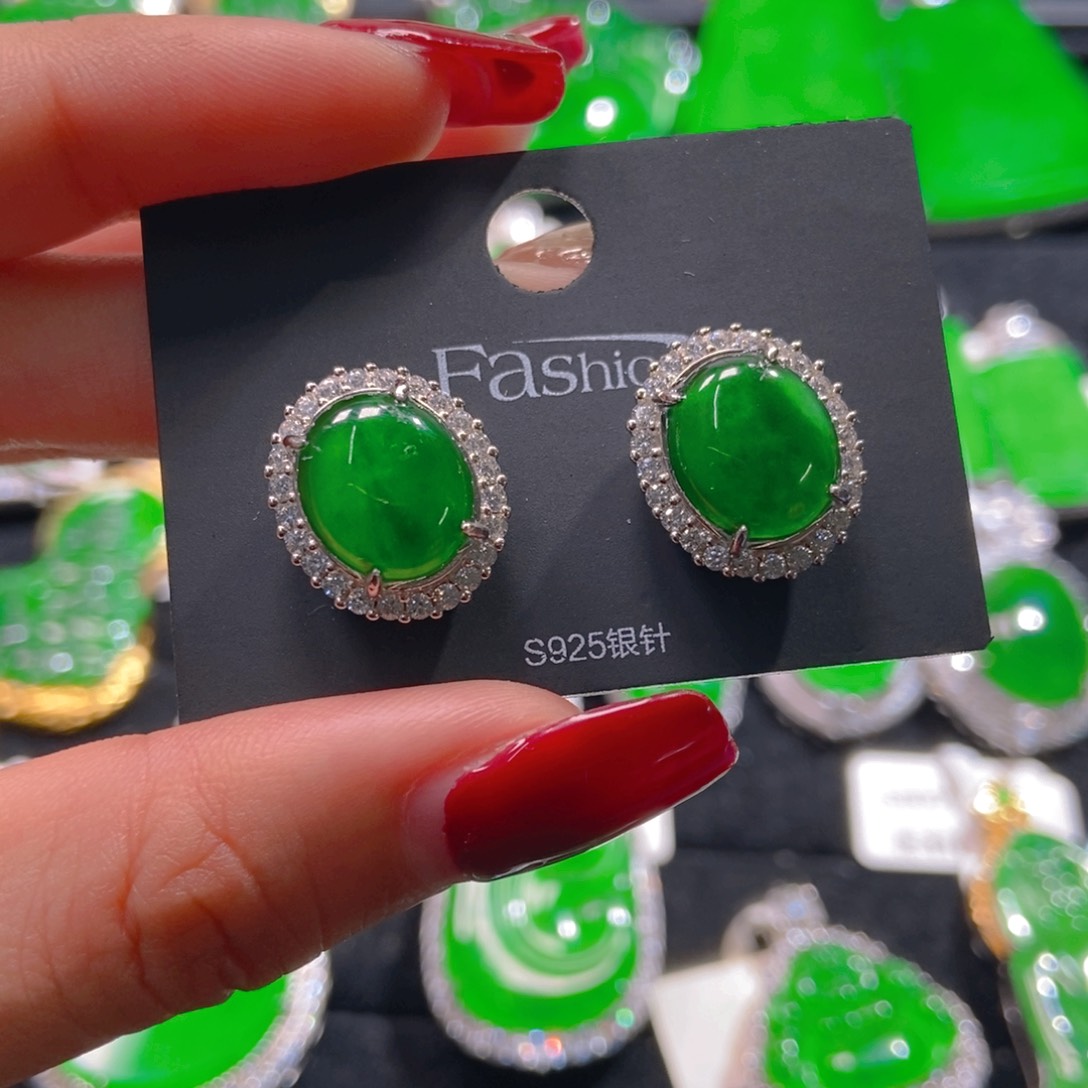 翡翠吊坠(不含链)银S925镶嵌