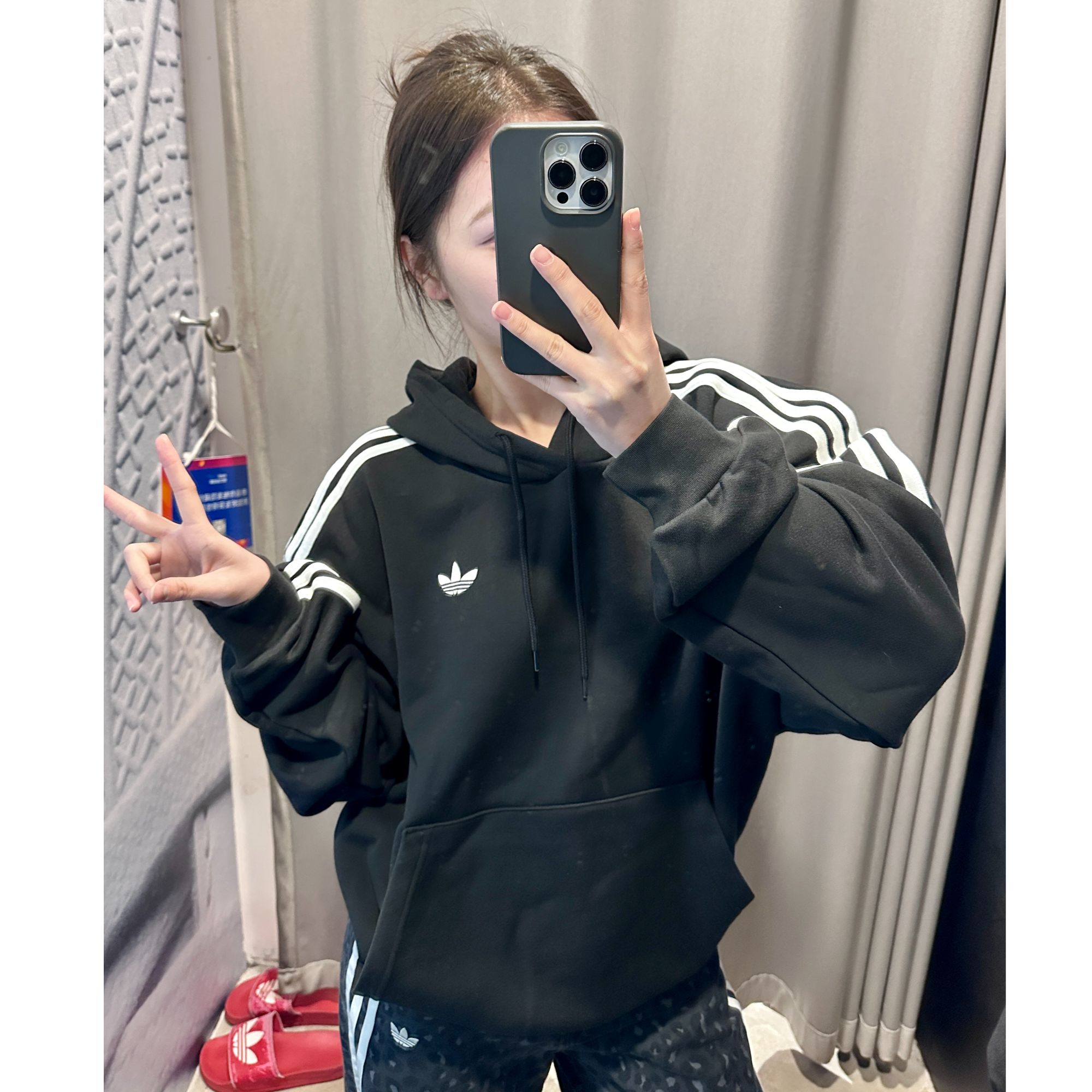 ADIDAS 三叶草秋冬休闲时尚百搭男女同款连帽卫衣 KG3903