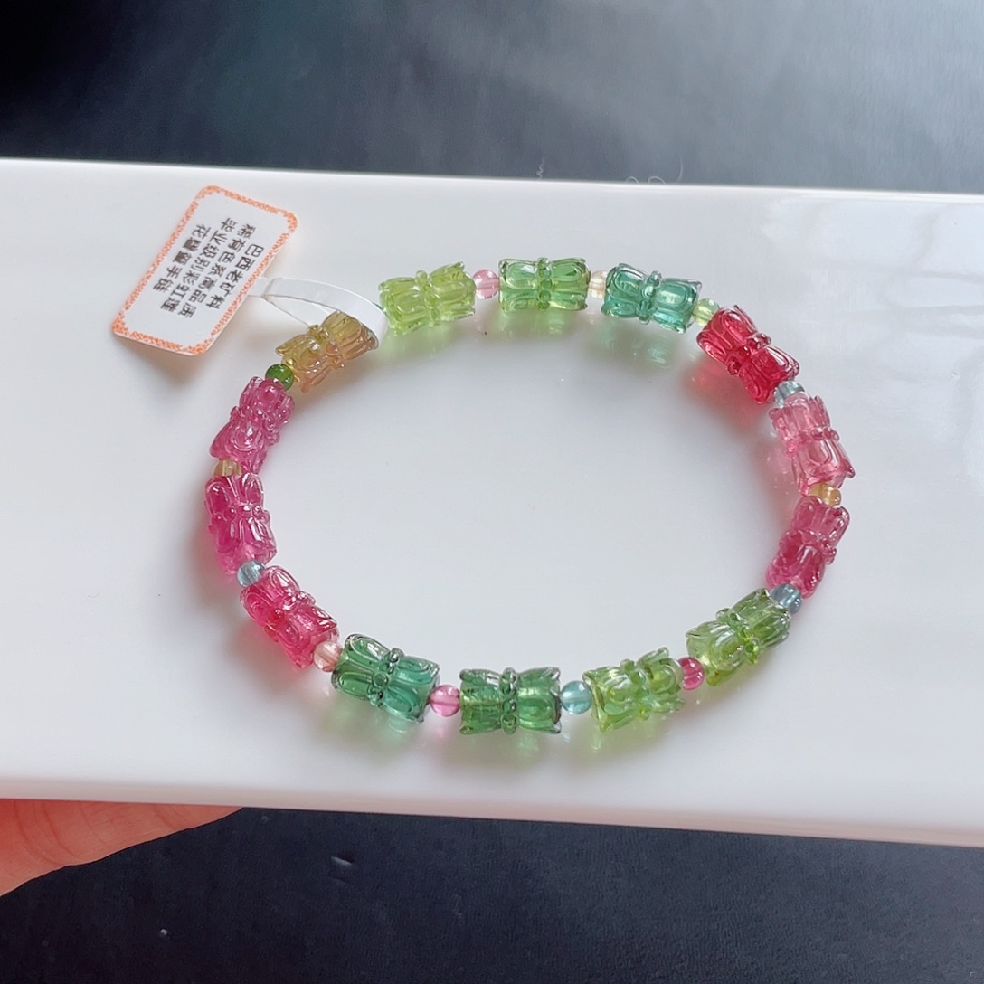 碧玺未镶嵌手链碧玺手链