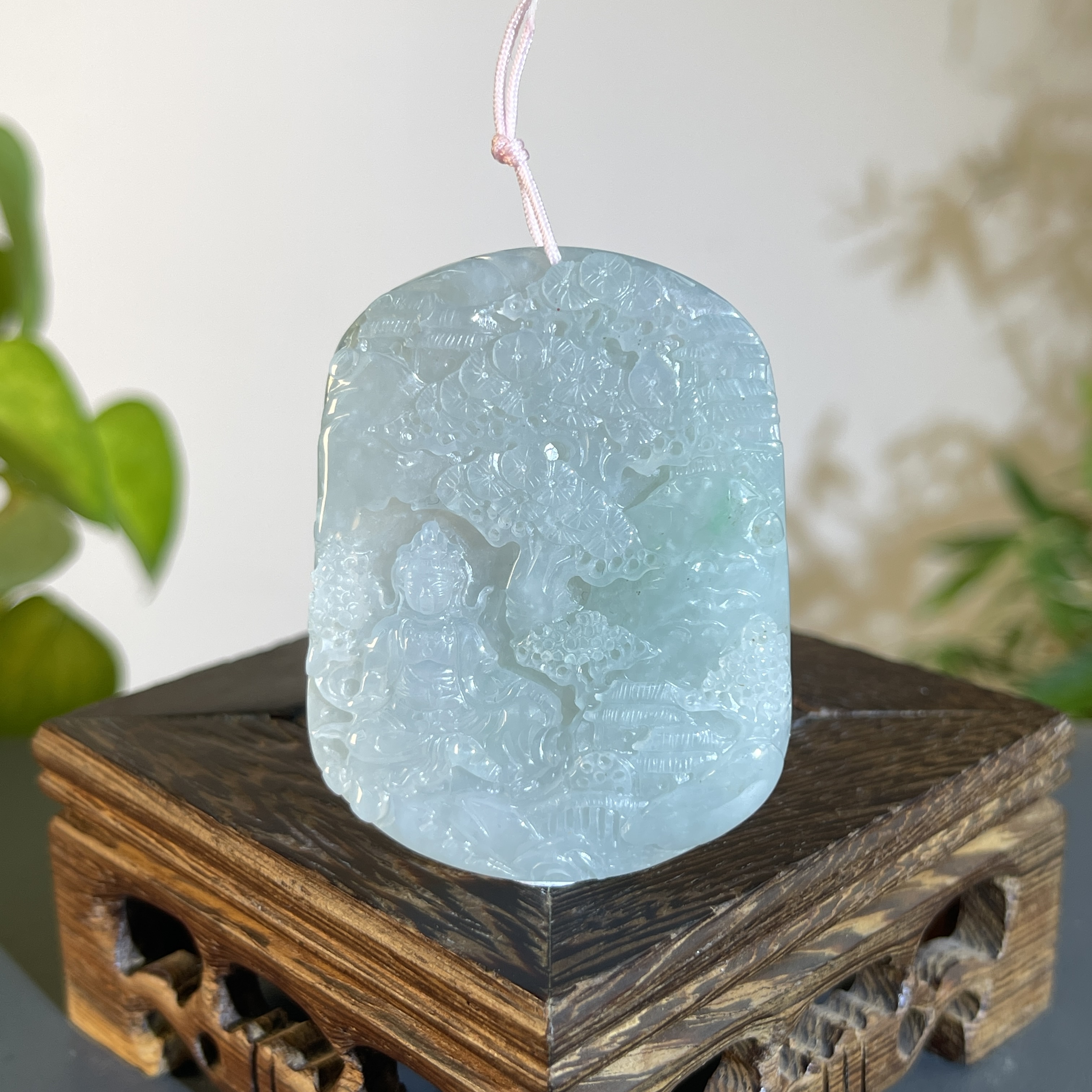 JTW17-87 天然缅甸A货翡翠  山水观音