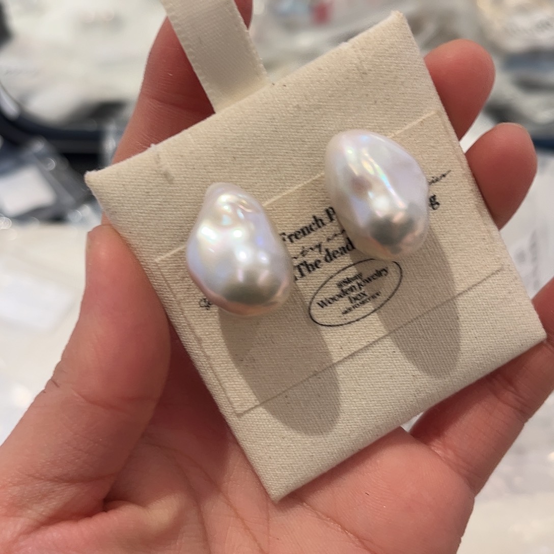 淡水珍珠耳饰银S925镶嵌