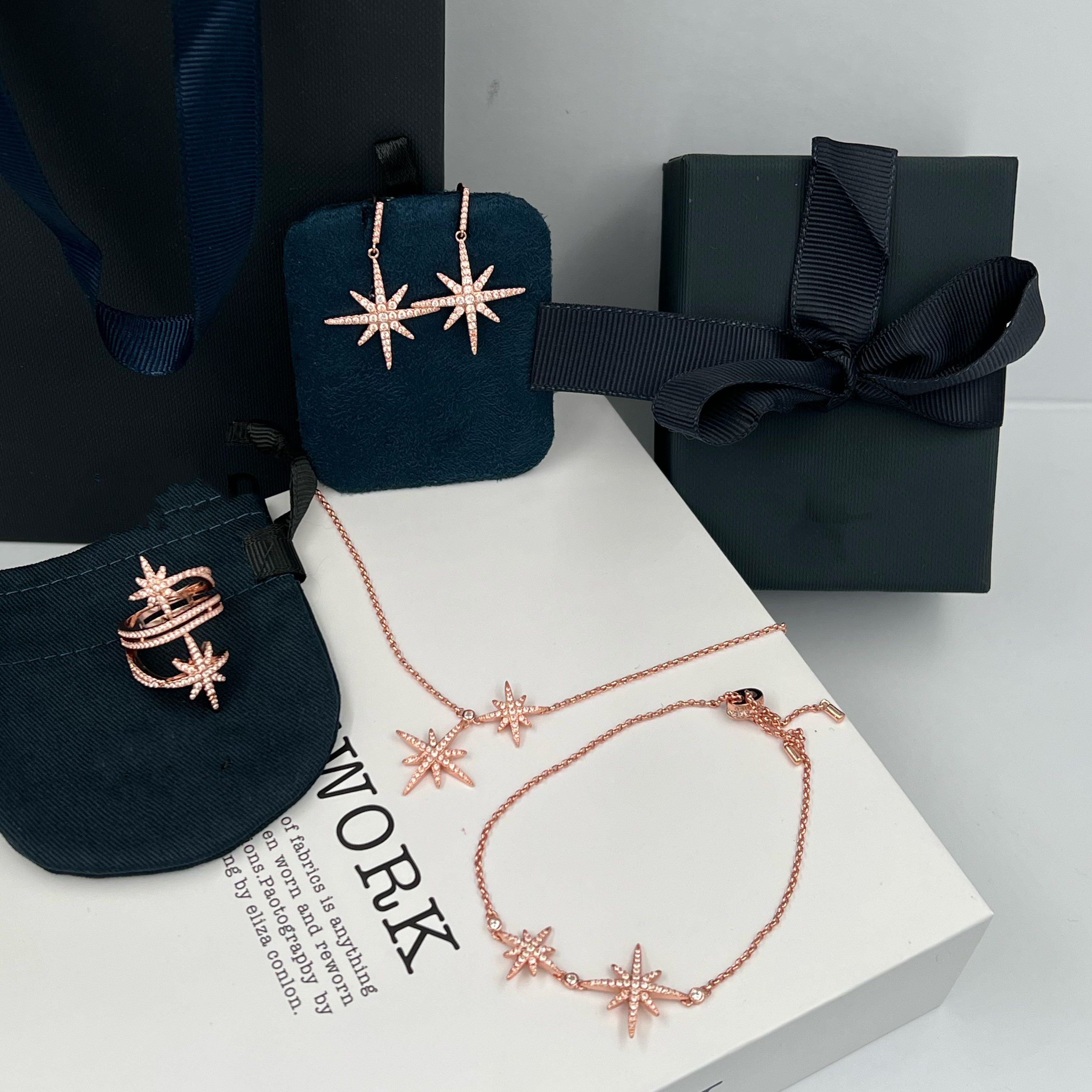 铜项链 Xyuer谢雨儿六芒星立体个性首饰套装