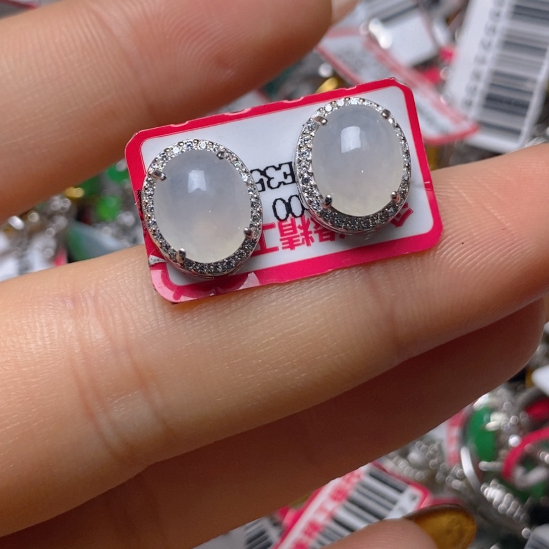 银S925镶嵌戒指翡翠百内无证书