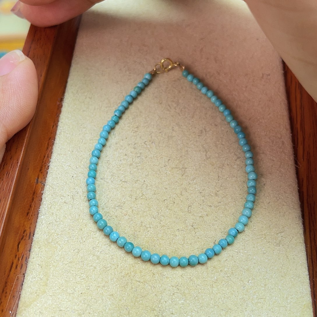 绿松石手链18K金镶嵌