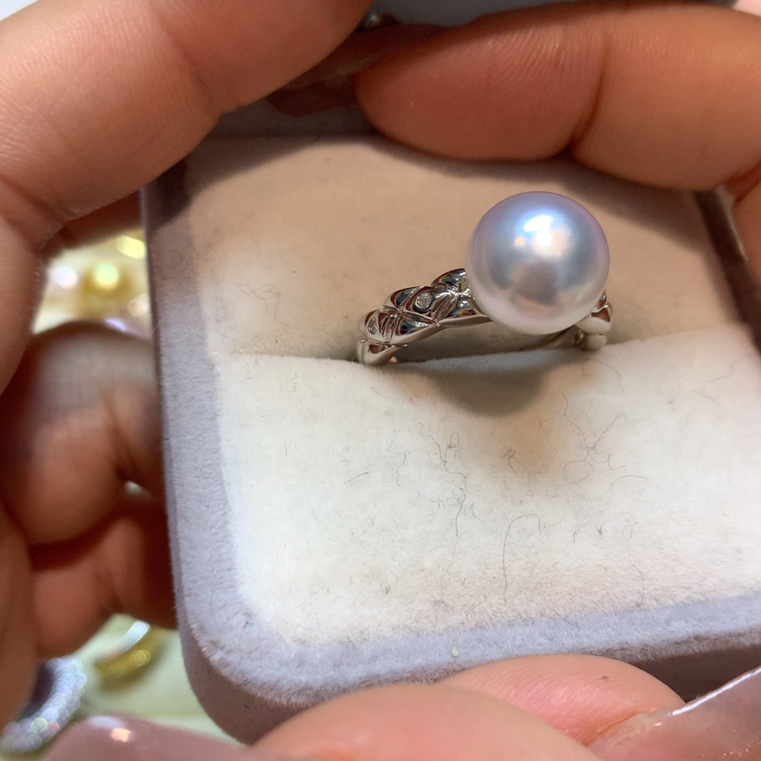 海水珍珠戒指银S925镶嵌