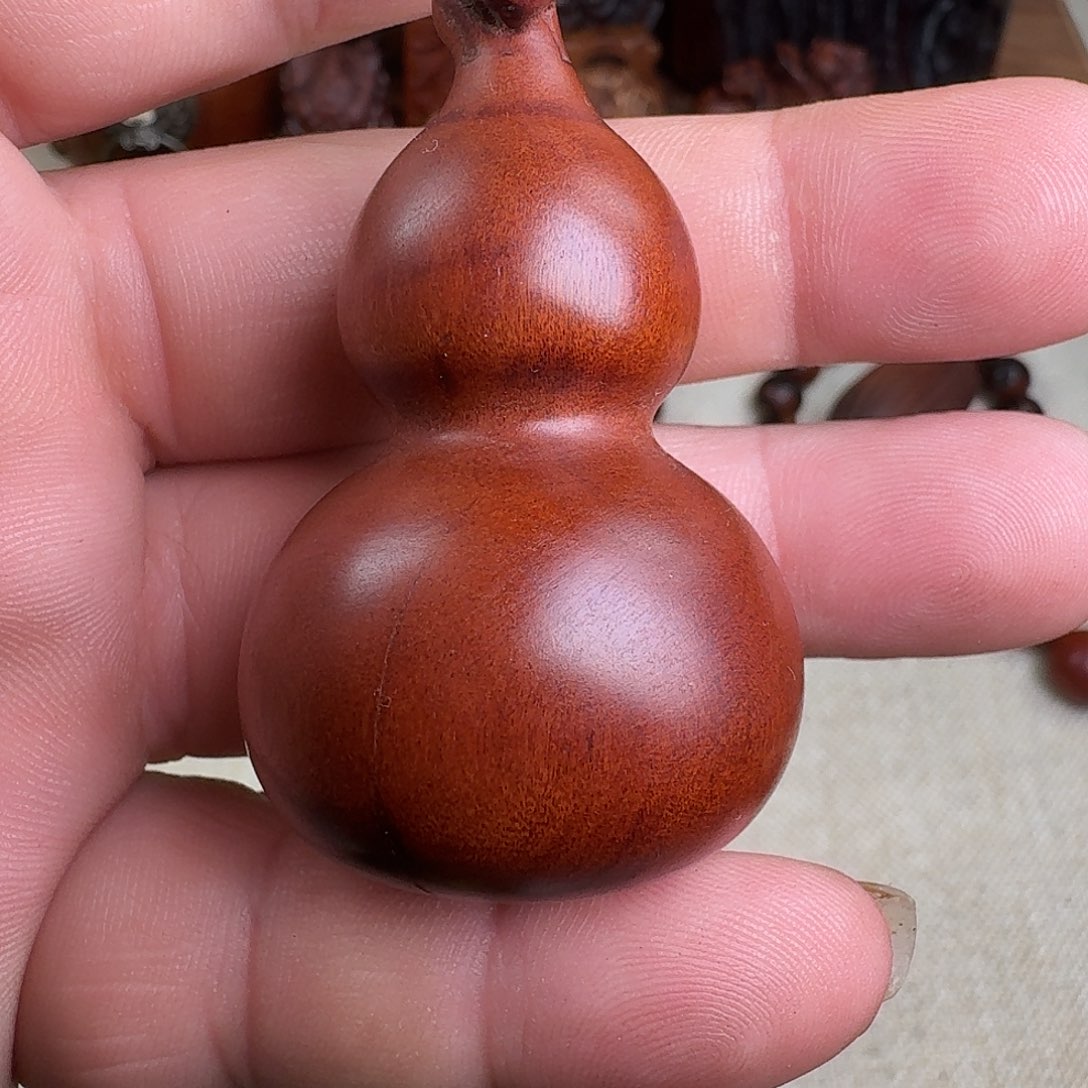 木雷击枣木龙头葫芦手把件