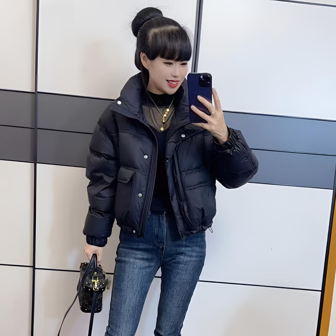 冬季新款立领短款大口袋羽绒服6876