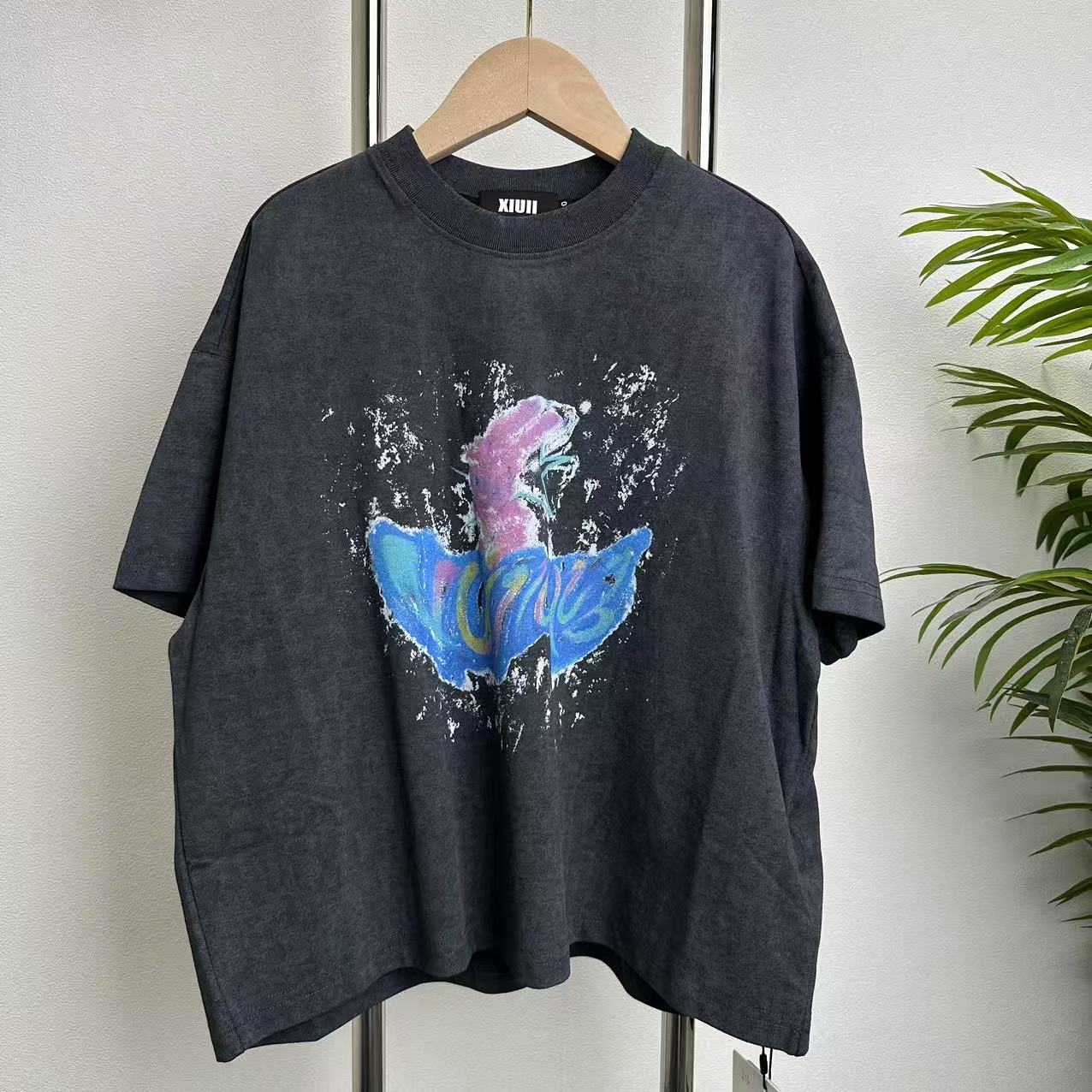 【B630】灰色短袖T恤B0-6