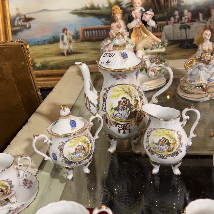 陶瓷四足描金欧式复古风三件套组