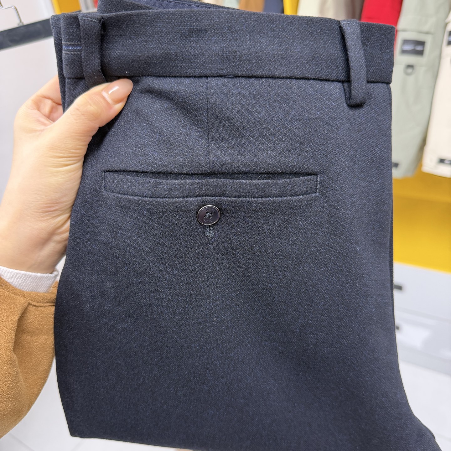 K853男士修身直筒商务针织印花弹力舒适通勤商务日常休闲百搭裤子