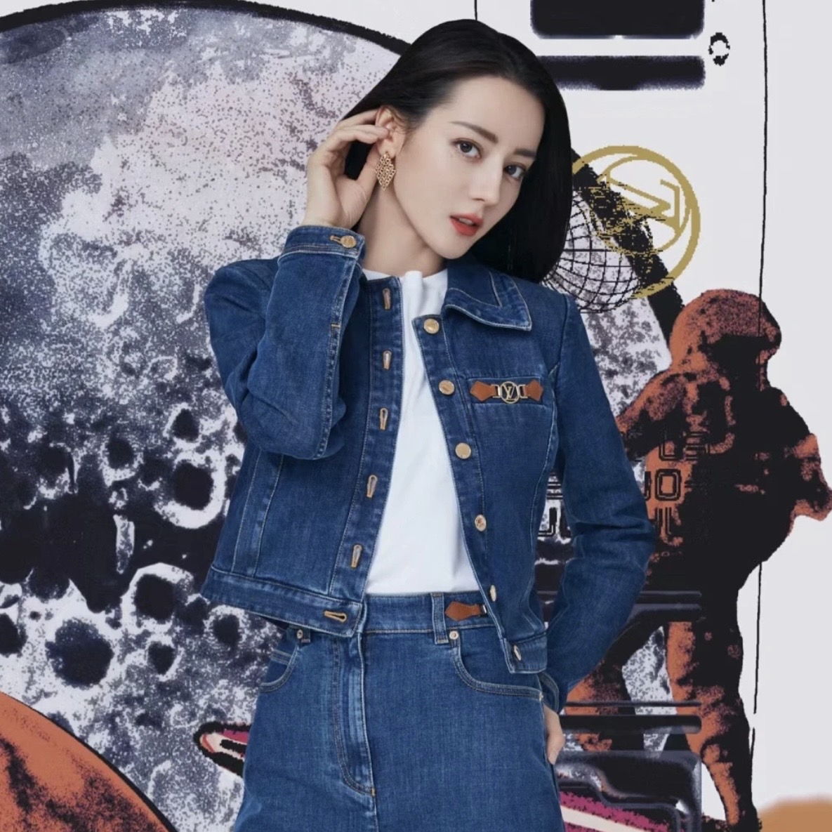 未使用 LouisVuitton/路易威登 汤/P235603493/ Iogo 牛仔外套 42