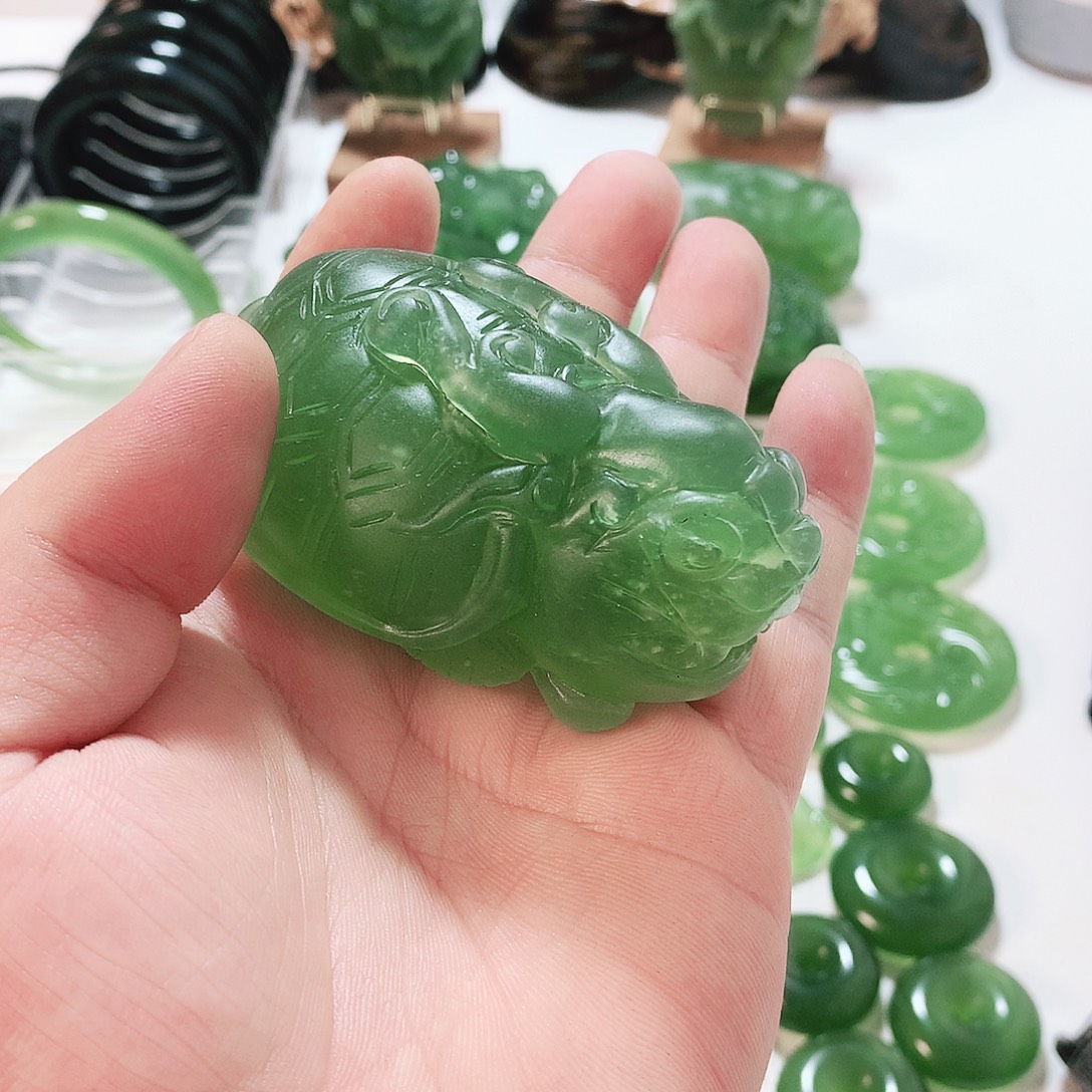 ༺***༻蛇纹石玉未镶嵌手把