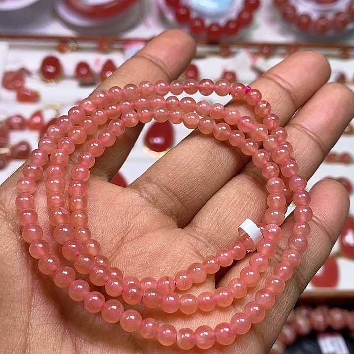 菱锰矿（红纹石）手绳未镶嵌