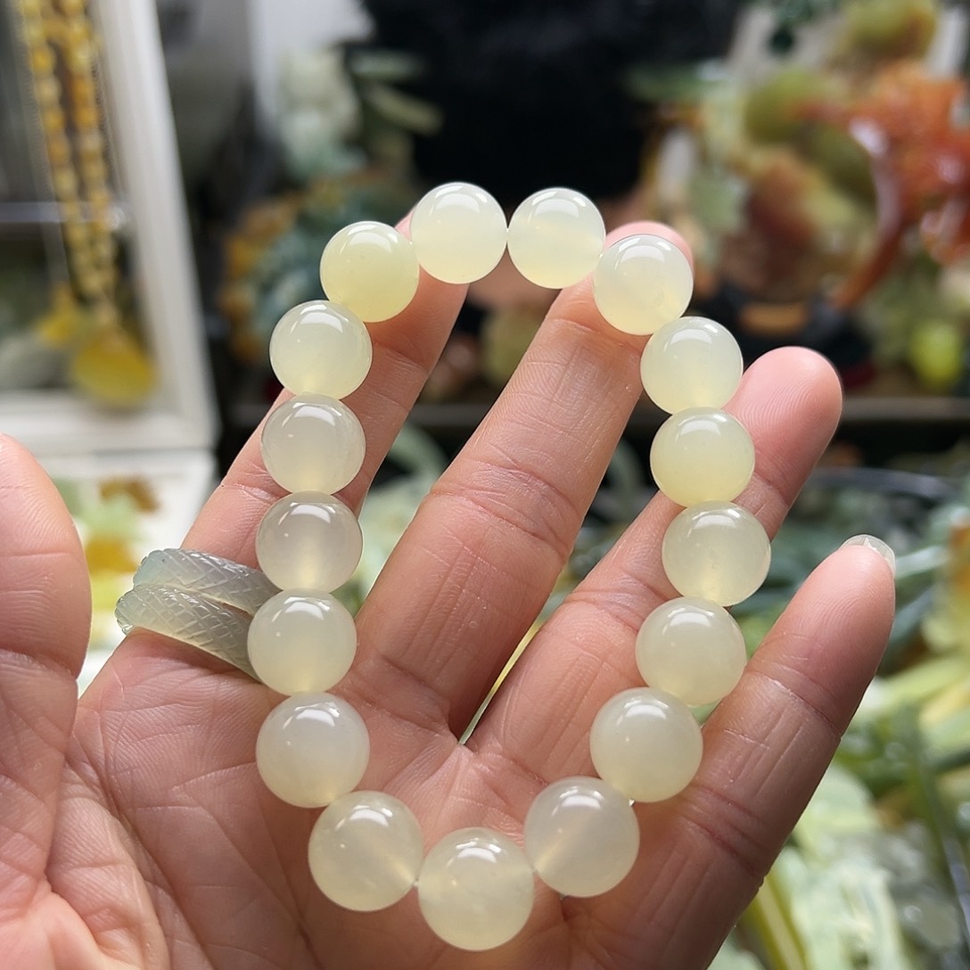 蛇纹石玉手链合金