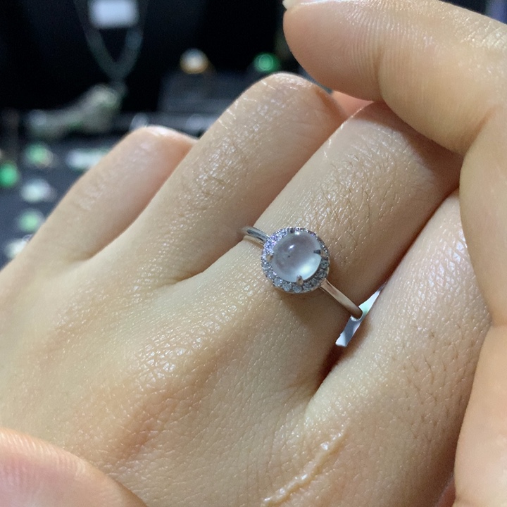 翡翠银S925镶嵌戒指