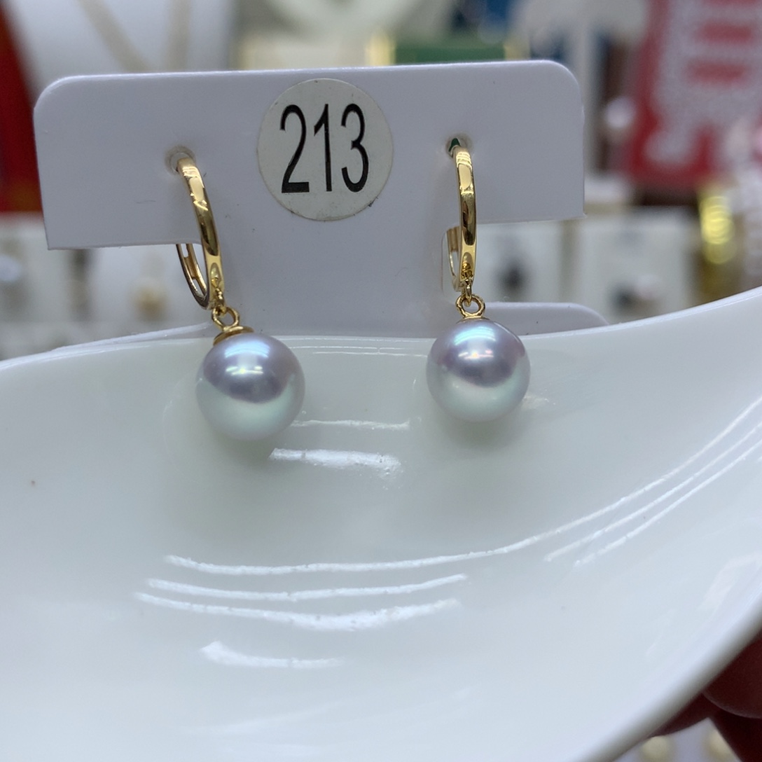 海水珍珠18K金镶嵌耳饰