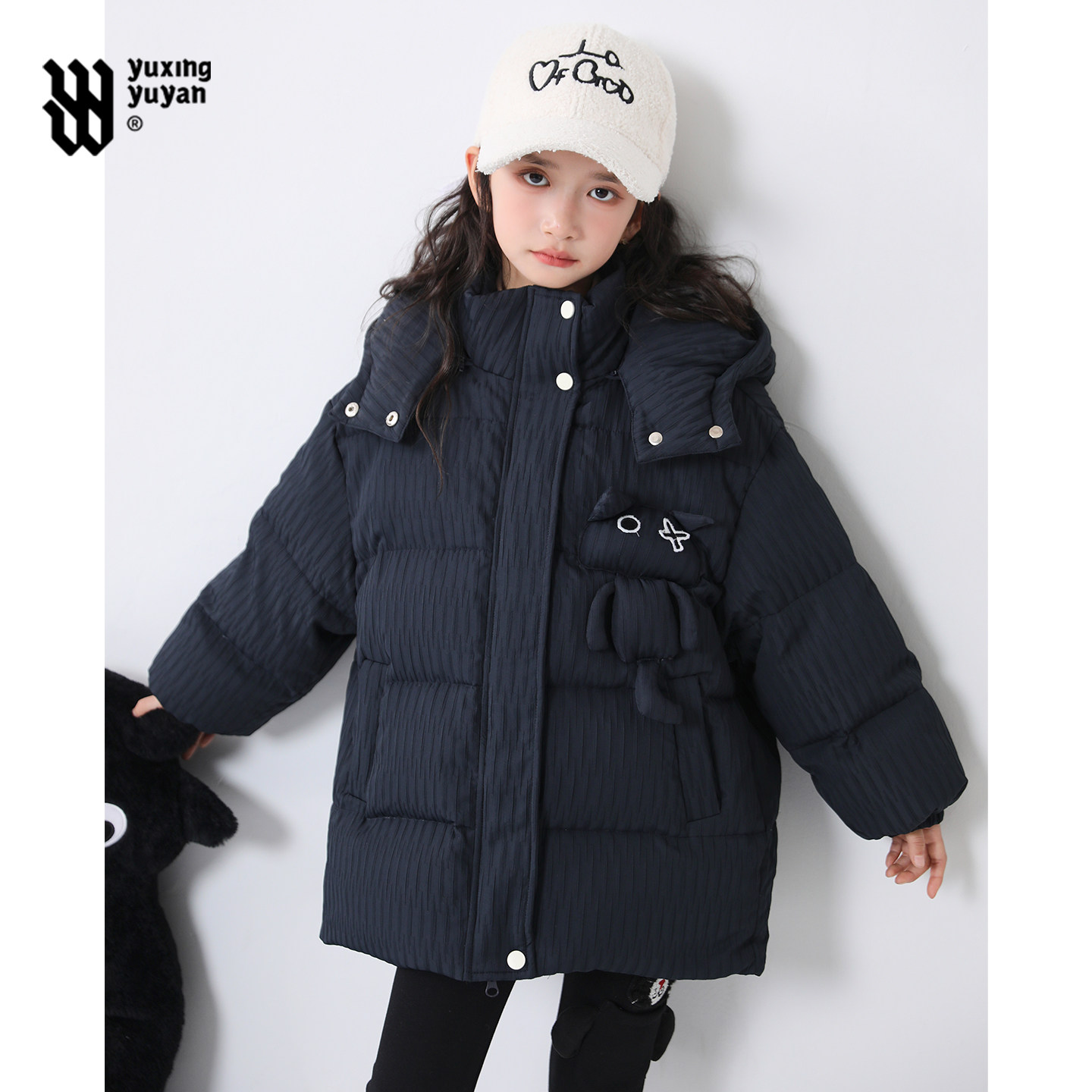 雨星雨嫣童装女童冬季2025新款洋气卡通玩偶超好看外套