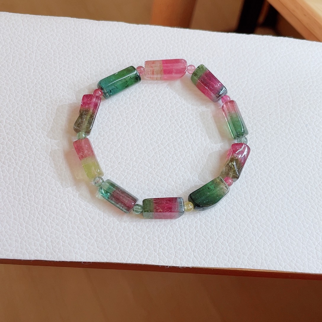 碧玺未镶嵌手链碧玺手链